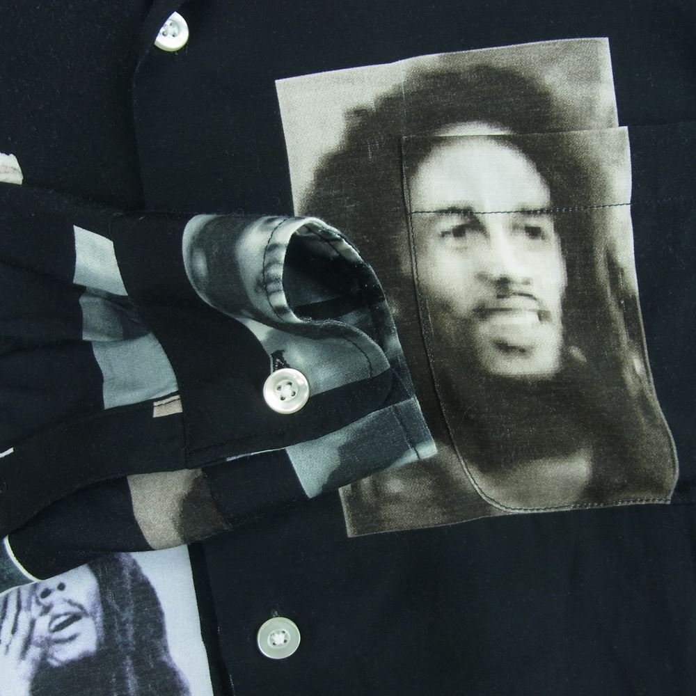 WACKO MARIA ワコマリア 18AW BOB MARLEY HAWAIIAN SHIRT ボブマーリー ハワイアン 長袖 シャツ ブラック系 S【中古】
