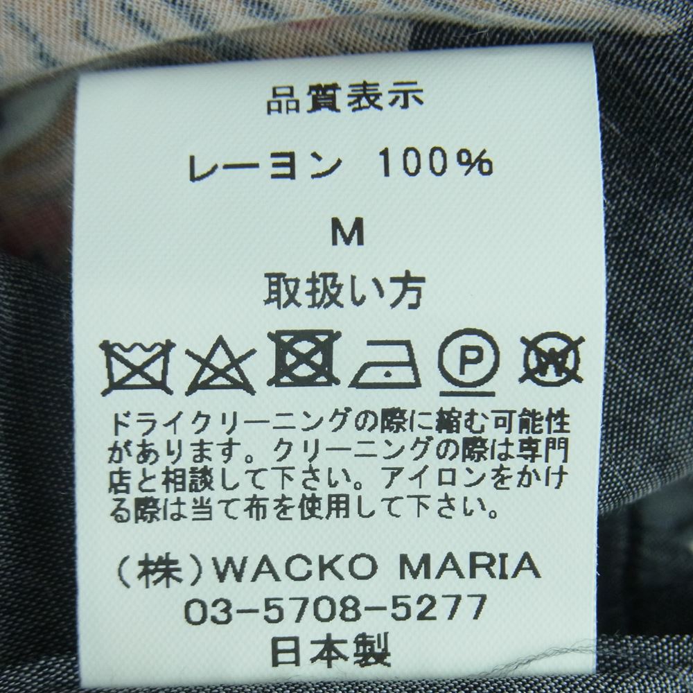 WACKO MARIA ワコマリア 20SS HAWAIIAN SHIRT L/S ハワイアン 長袖 シャツ レーヨン 日本製 ブラック系 M【中古】