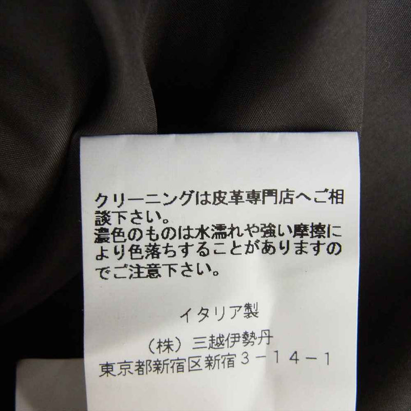 エンメティ イタリア製 JURI ユリ ラムレザー シングル ライダース ジャケット ブラウン系 50【中古】