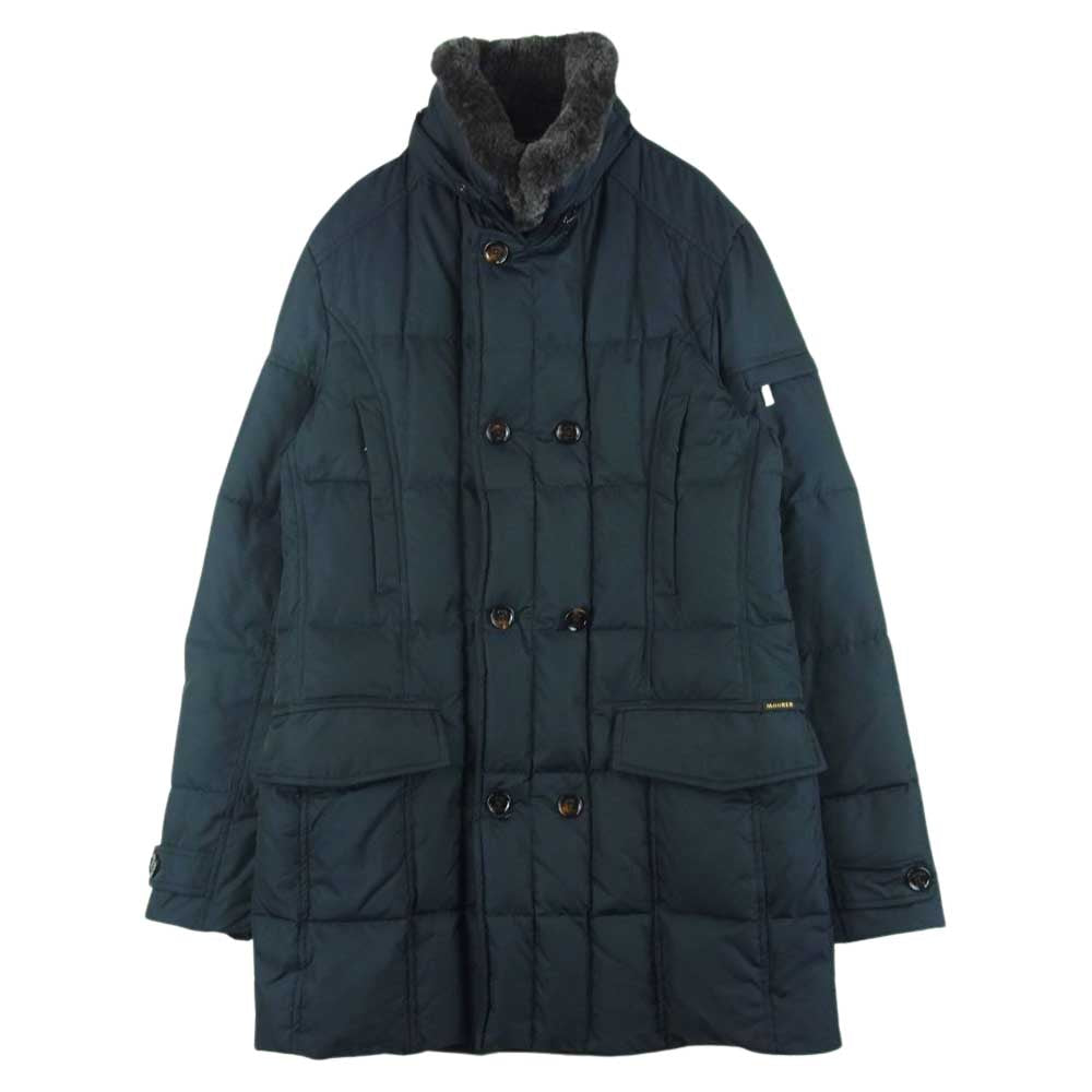ムーレー MORRIS KM モーリス ファー ダウン ジャケット イタリア製 ダークネイビー系 48【中古】