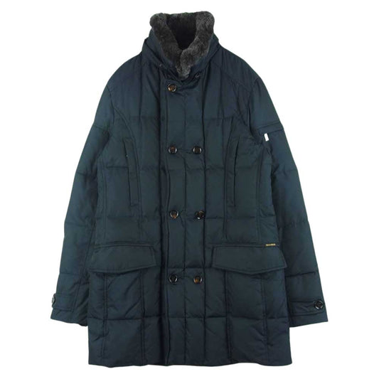 ムーレー MORRIS KM モーリス ファー ダウン ジャケット イタリア製 ダークネイビー系 48【中古】