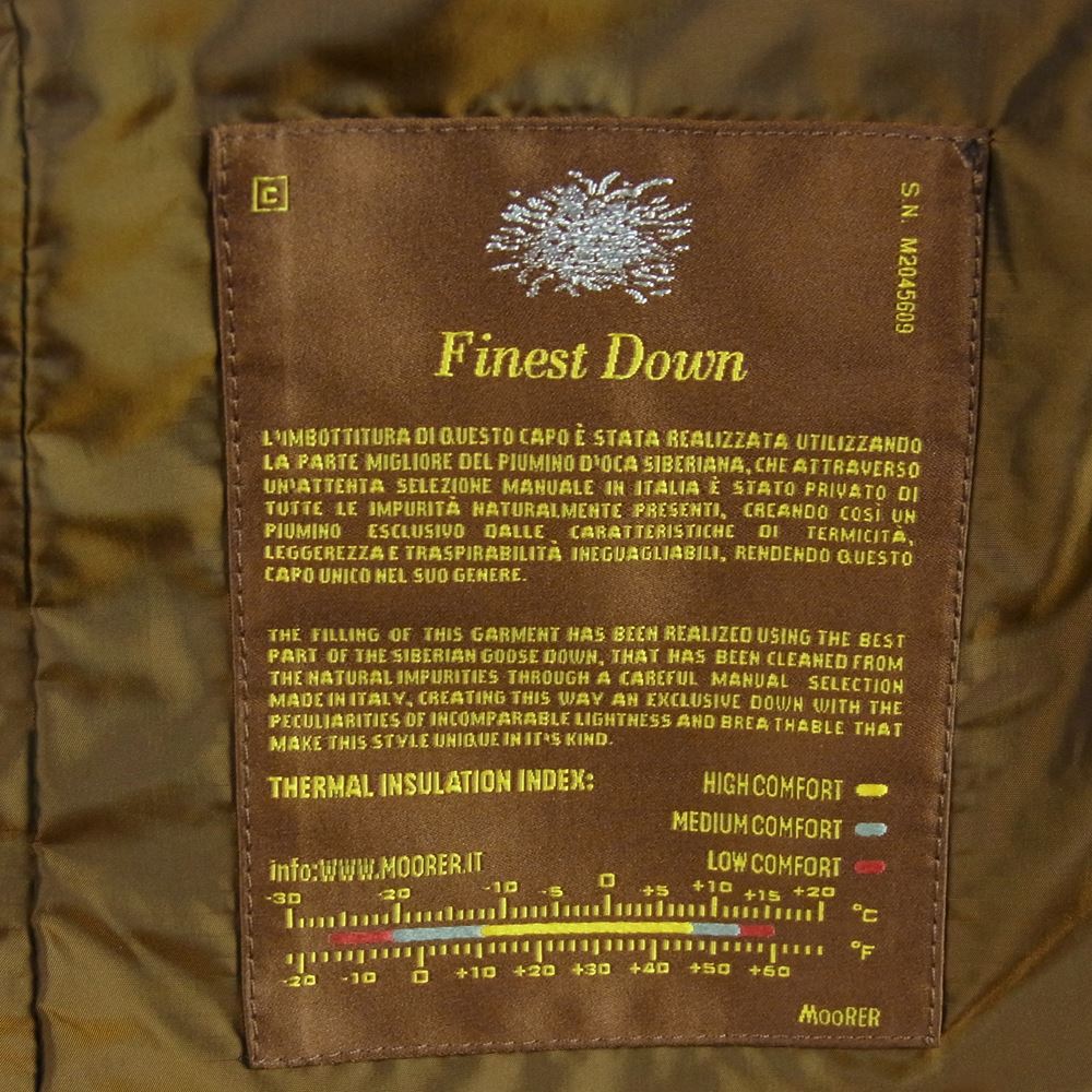 ムーレー MORRIS KM モーリス ファー ダウン ジャケット イタリア製 ダークネイビー系 48【中古】