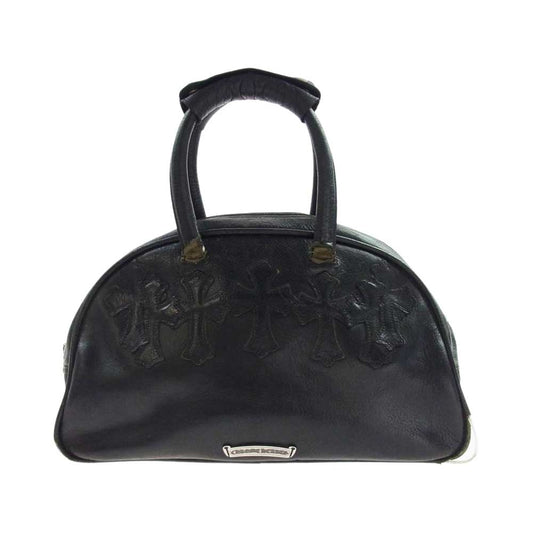 CHROME HEARTS クロムハーツ（原本無） GYM BAG ジム バッグ セメタリークロスパッチ オールド スモール レザー ハンドバッグ ブラック系【中古】