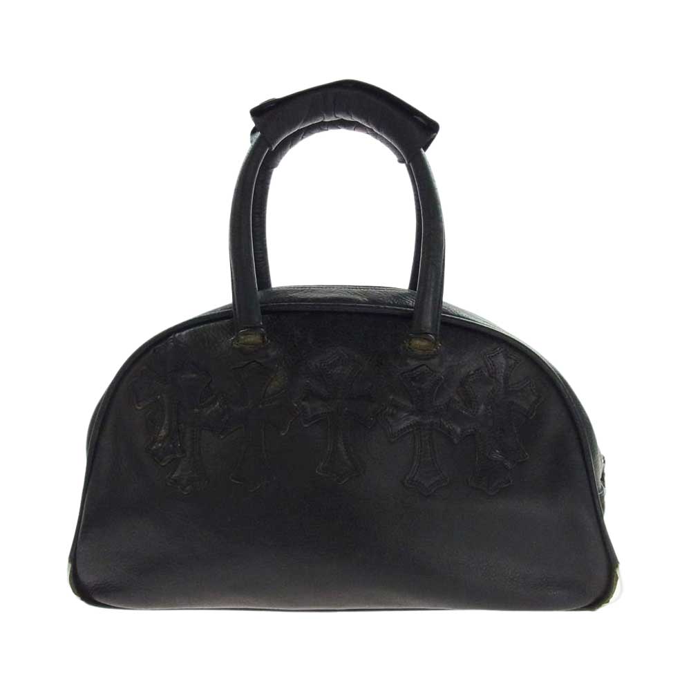 CHROME HEARTS クロムハーツ（原本無） GYM BAG ジム バッグ セメタリークロスパッチ オールド スモール レザー ハンドバッグ ブラック系【中古】