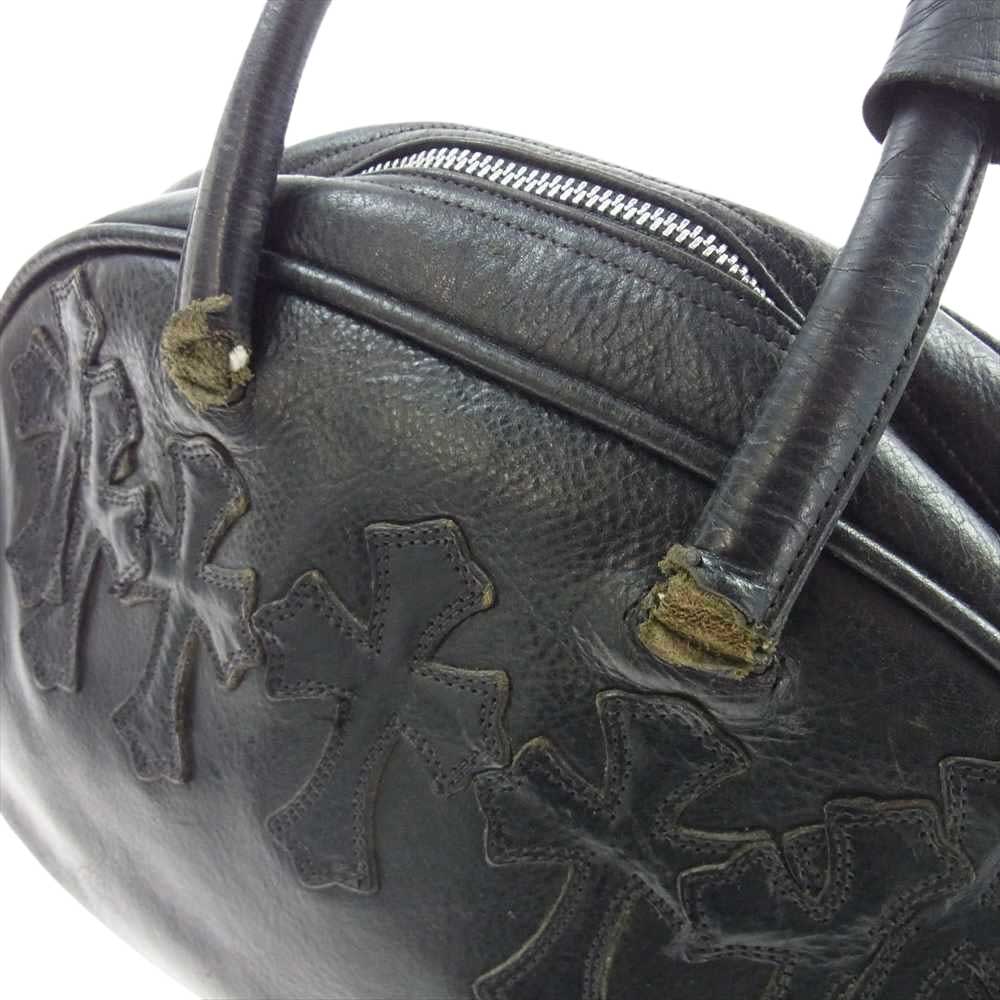 CHROME HEARTS クロムハーツ（原本無） GYM BAG ジム バッグ セメタリークロスパッチ オールド スモール レザー ハンドバッグ ブラック系【中古】