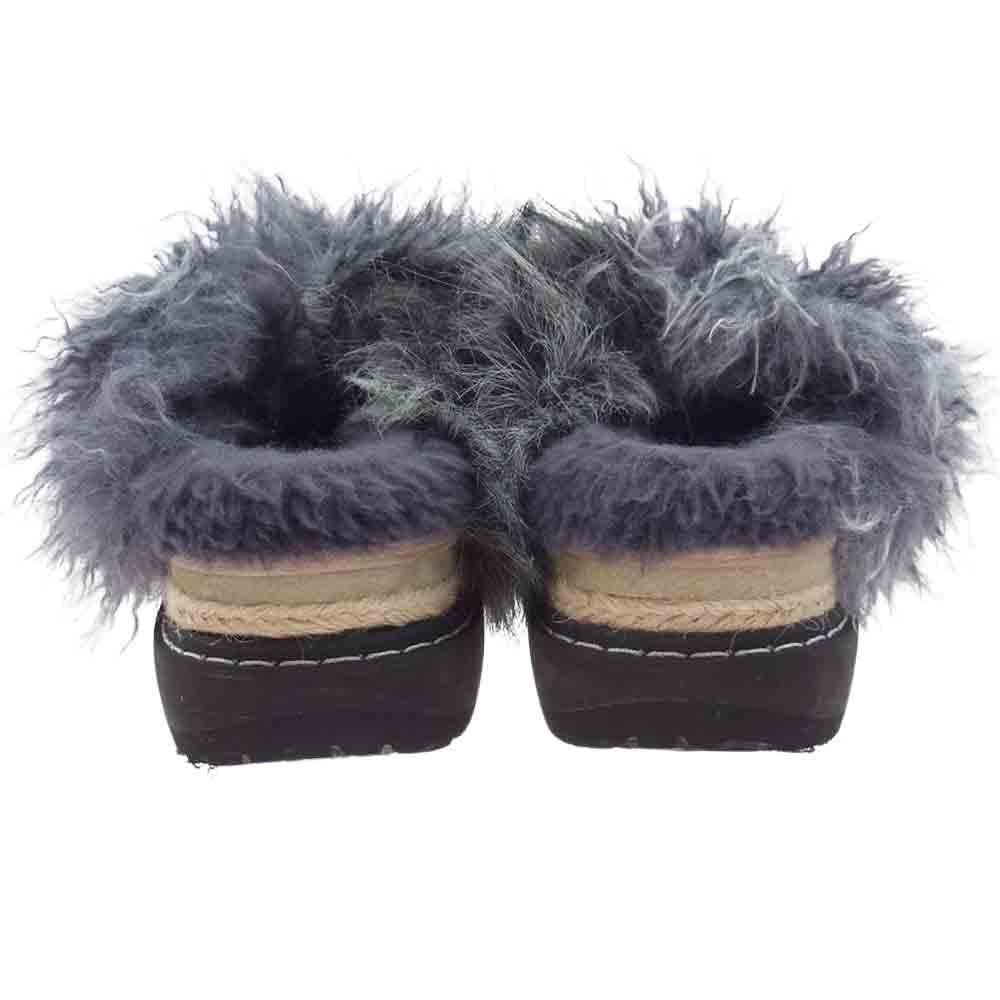 Sacai サカイ 22AW 22-06298 Mix Faux Fur Sandals ミックス フェイクファー サンダル グレー系 37/23.5cm【中古】