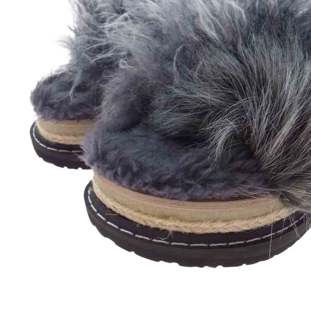 Sacai サカイ 22AW 22-06298 Mix Faux Fur Sandals ミックス フェイクファー サンダル グレー系 37/23.5cm【中古】