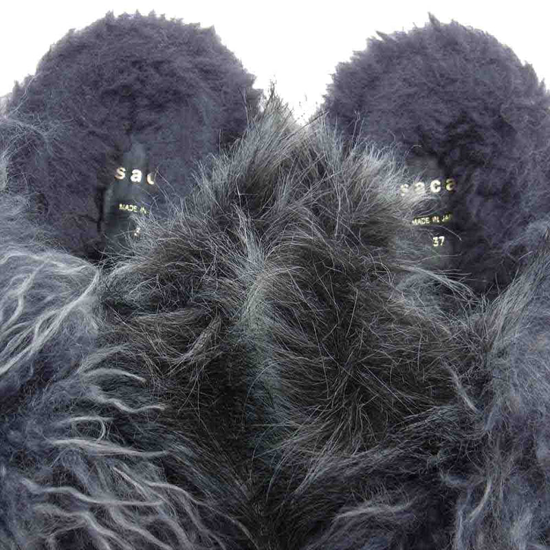Sacai サカイ 22AW 22-06298 Mix Faux Fur Sandals ミックス フェイクファー サンダル グレー系 37/23.5cm【中古】