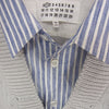 MAISON MARGIELA メゾンマルジェラ 1ライン 22SS S51DL0394 S54773 Holy trinity ダメージ加工 ニット ドッキング ストライプ 長袖 シャツ グレー系 36【美品】【中古】