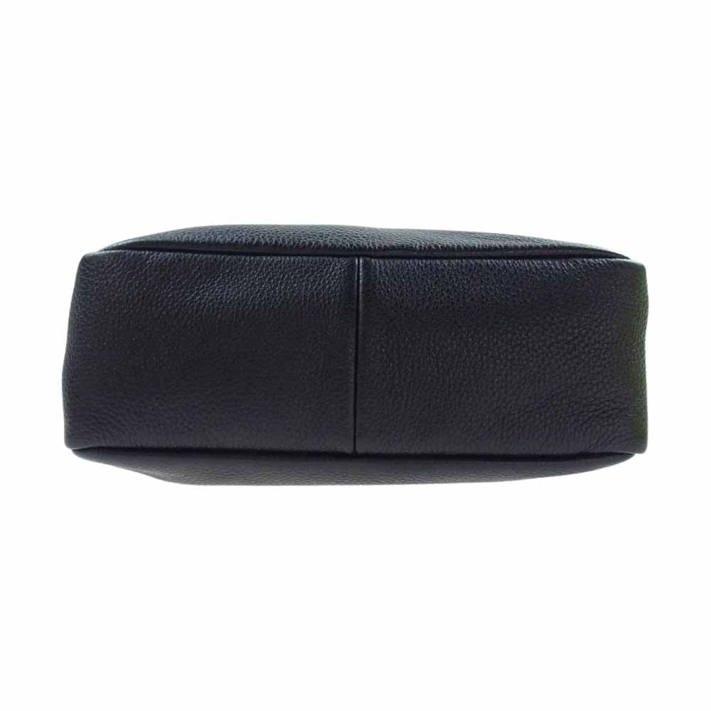 PRADA プラダ 1BH182 VITTELO DAINO SOFT ミニポーチ付 レザー ショルダー バッグ 三角ロゴ ブラック系【中古】
