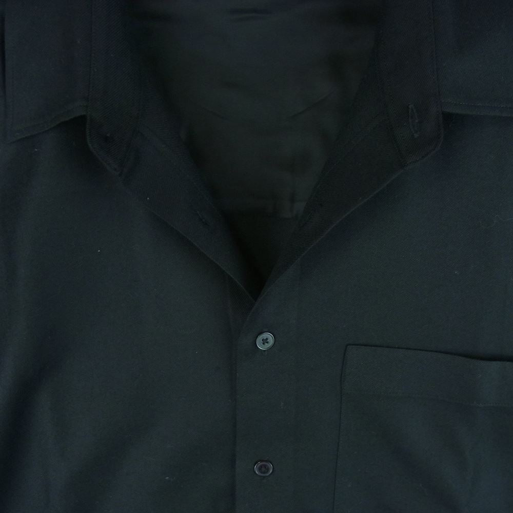 AURALEE オーラリー A21AS01OS SUPER LIGHT WOOL SHIRTS ウール 長袖 シャツ 日本製 ブラック系 3【美品】【中古】