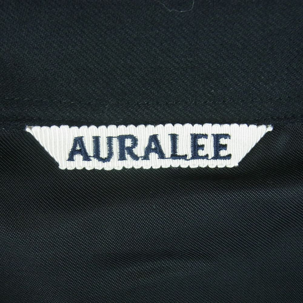 AURALEE オーラリー A21AS01OS SUPER LIGHT WOOL SHIRTS ウール 長袖 シャツ 日本製 ブラック系 3【美品】【中古】