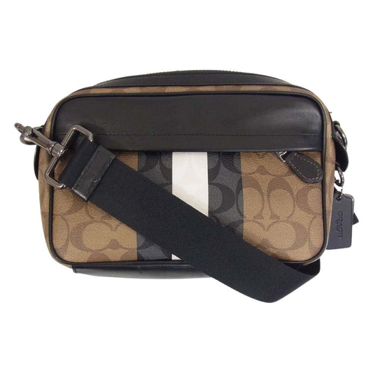 COACH コーチ G2022 5573 クロス ボディー シグネチャー ショルダー バッグ ななめ掛け  ブラウン系【中古】