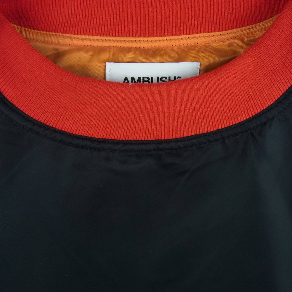 AMBUSH アンブッシュ AMBLS-102 プルオーバー MA-1 ジャケット 日本製 ブラック系 レッド系 1【中古】