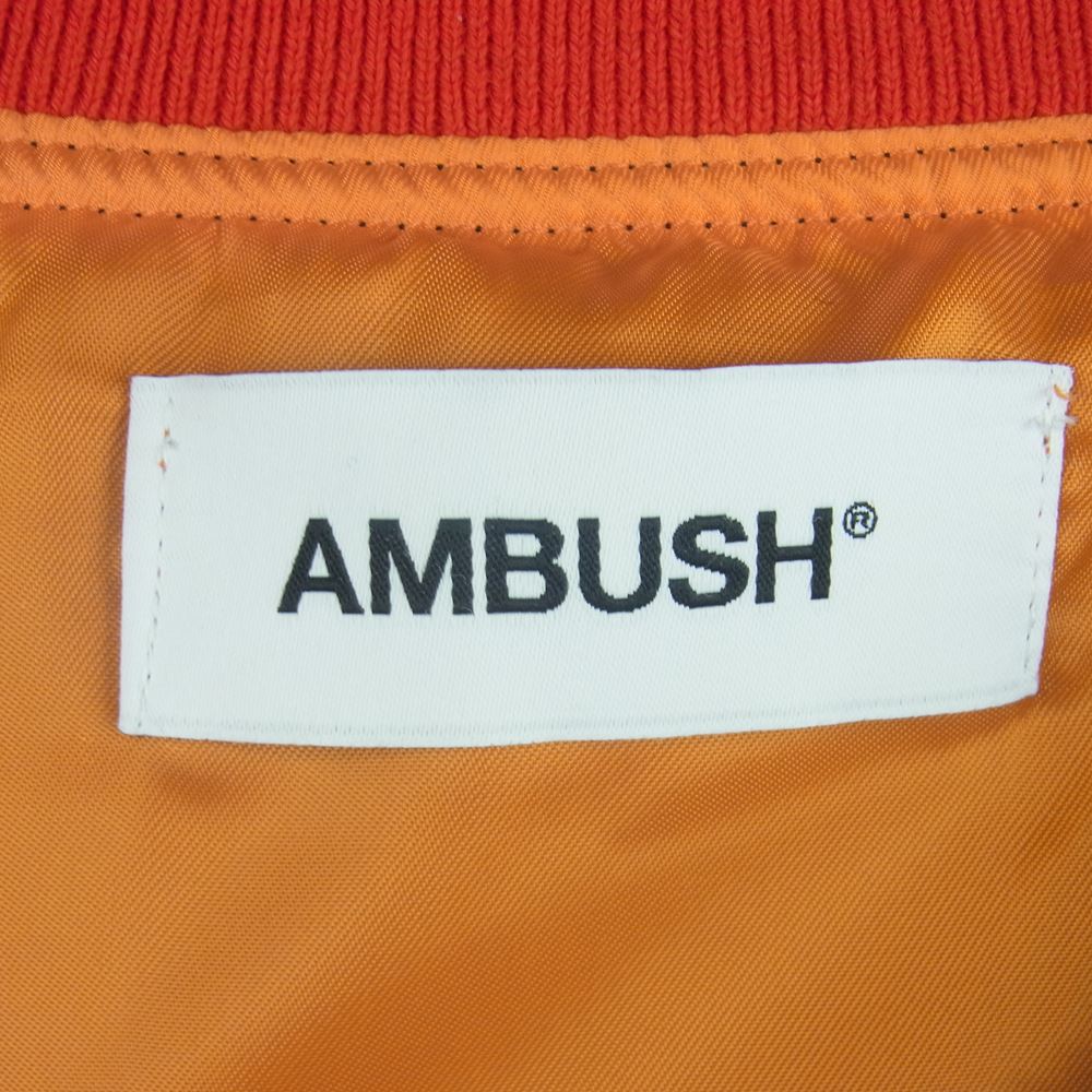 AMBUSH アンブッシュ AMBLS-102 プルオーバー MA-1 ジャケット 日本製 ブラック系 レッド系 1【中古】