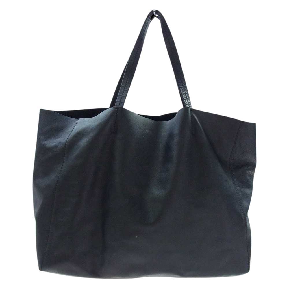 CELINE セリーヌ CABAS HORIZONTAL カバ ホリゾンタル レザー トートバッグ  ブラック系【中古】