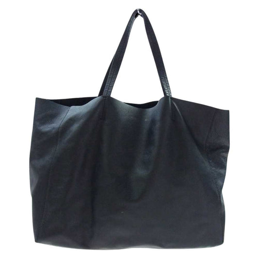 CELINE セリーヌ CABAS HORIZONTAL カバ ホリゾンタル レザー トートバッグ  ブラック系【中古】
