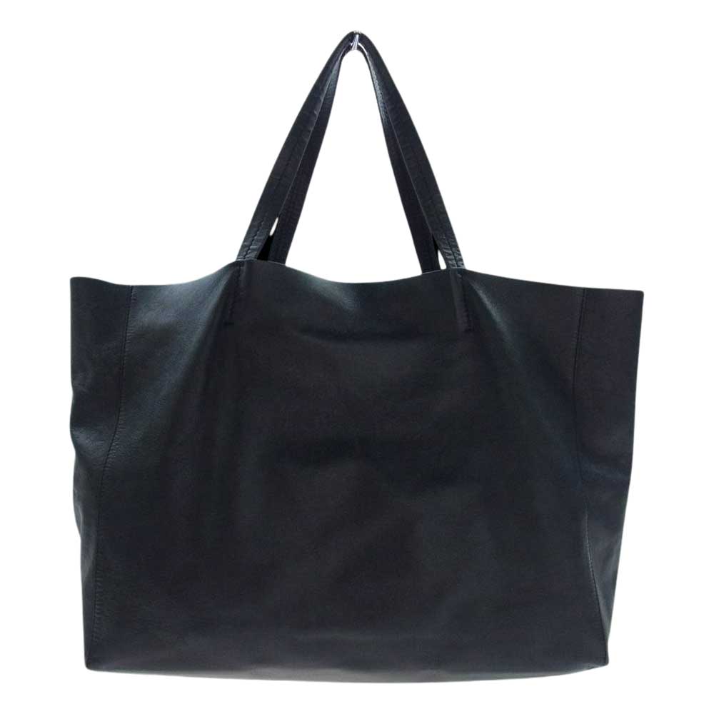 CELINE セリーヌ CABAS HORIZONTAL カバ ホリゾンタル レザー トートバッグ  ブラック系【中古】