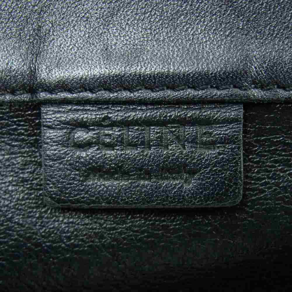 CELINE セリーヌ CABAS HORIZONTAL カバ ホリゾンタル レザー トートバッグ  ブラック系【中古】
