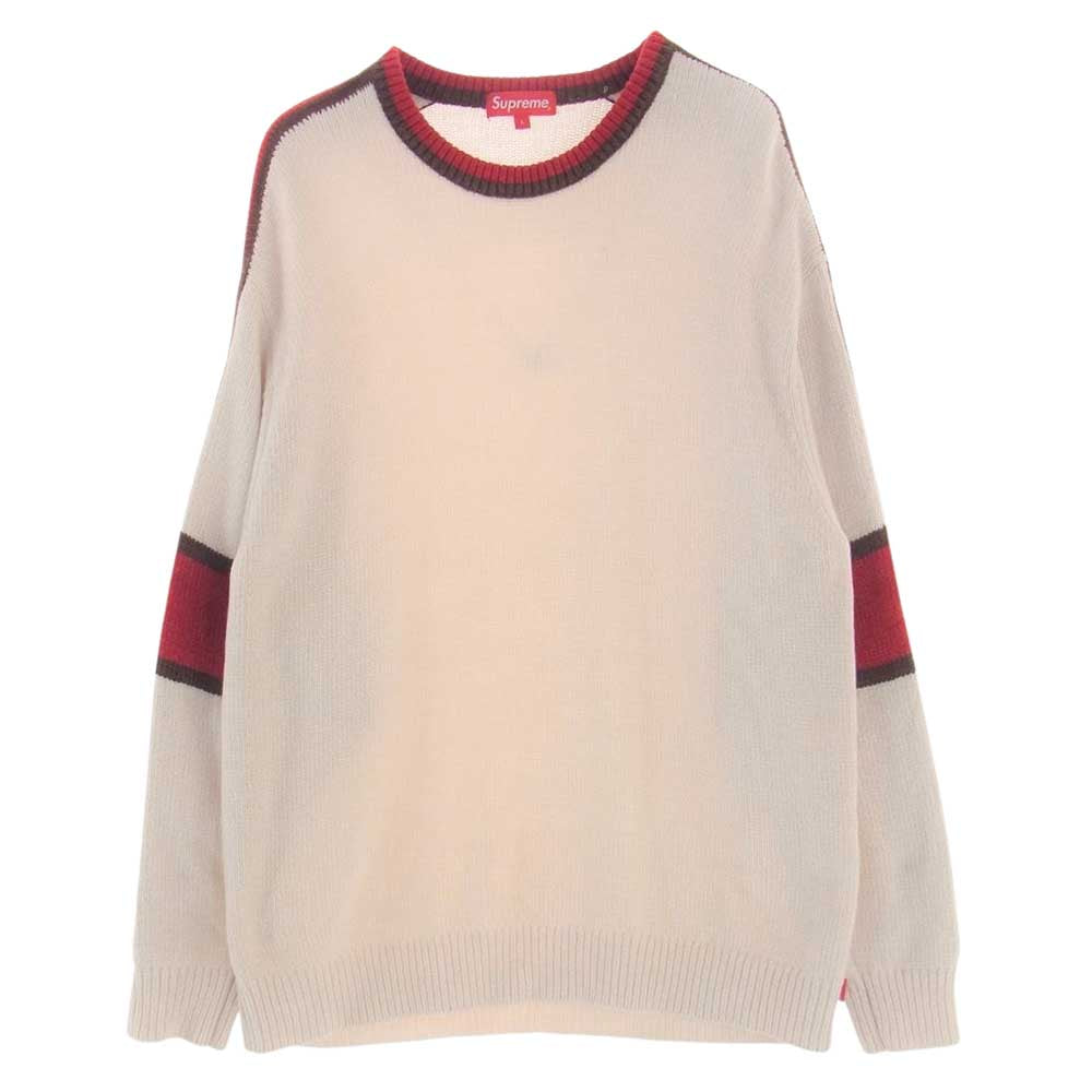 Supreme シュプリーム 22AW Stripe Chenille Sweater ストライプ シェニール セーター ベージュ系 L【中古】