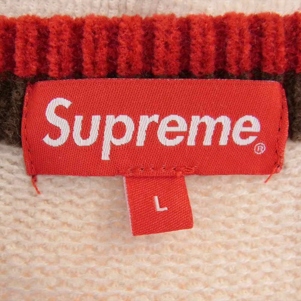 Supreme シュプリーム 22AW Stripe Chenille Sweater ストライプ シェニール セーター ベージュ系 L【中古】
