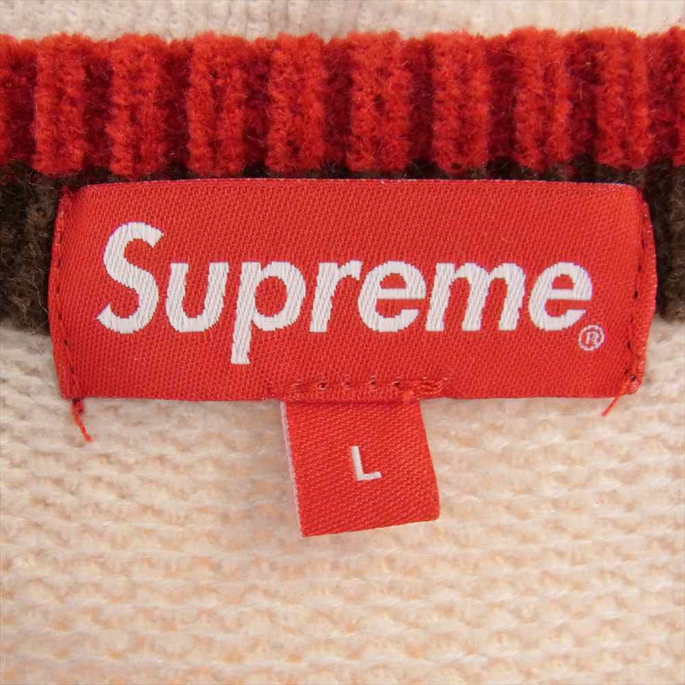 Supreme シュプリーム 22AW Stripe Chenille Sweater ストライプ シェニール セーター ベージュ系 L【中古】