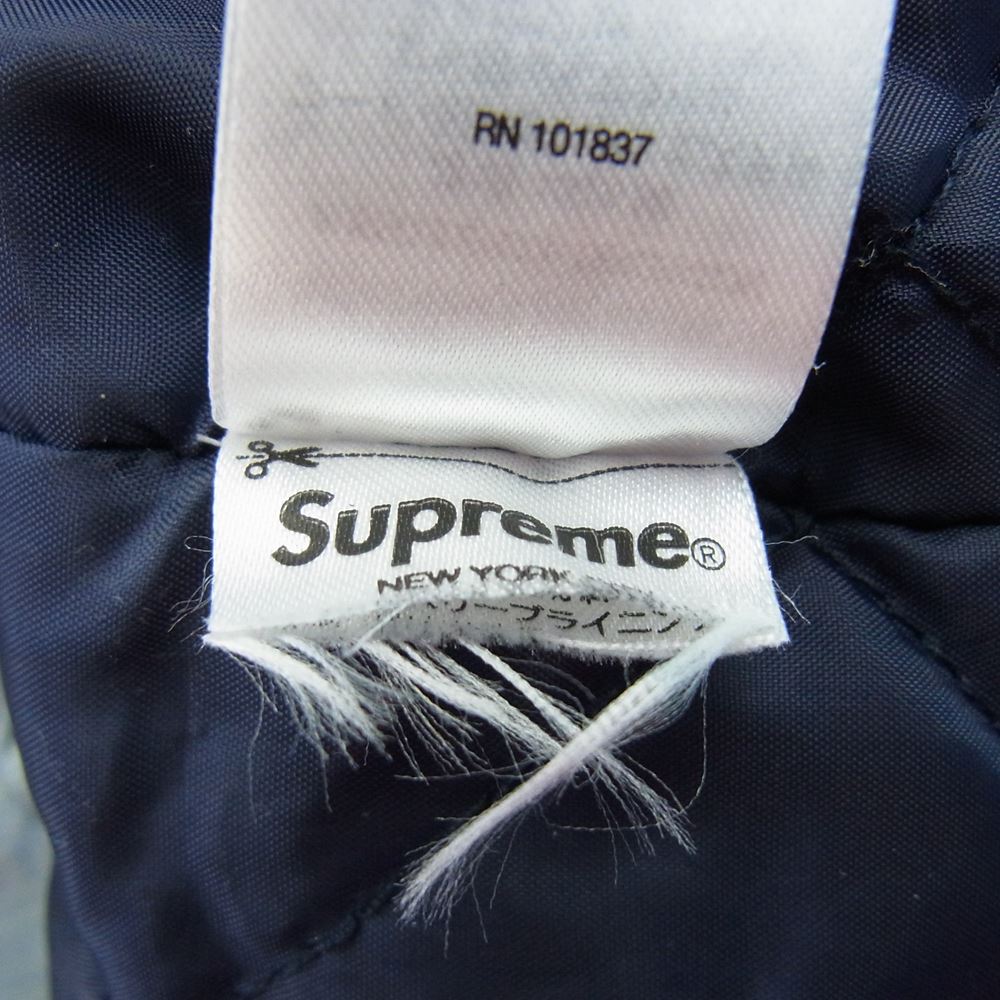 Supreme シュプリーム 22AW Fleece Hooded Denim Shirt フーデッド デニムシャツ インディゴブルー系 グレー系 L【中古】