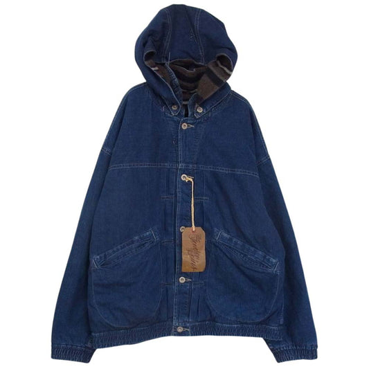 TENDERLOIN テンダーロイン 21AW DENIM BLANKET HOODED デニム ブランケット フーデッド ジャケット インディゴブルー系 S【中古】