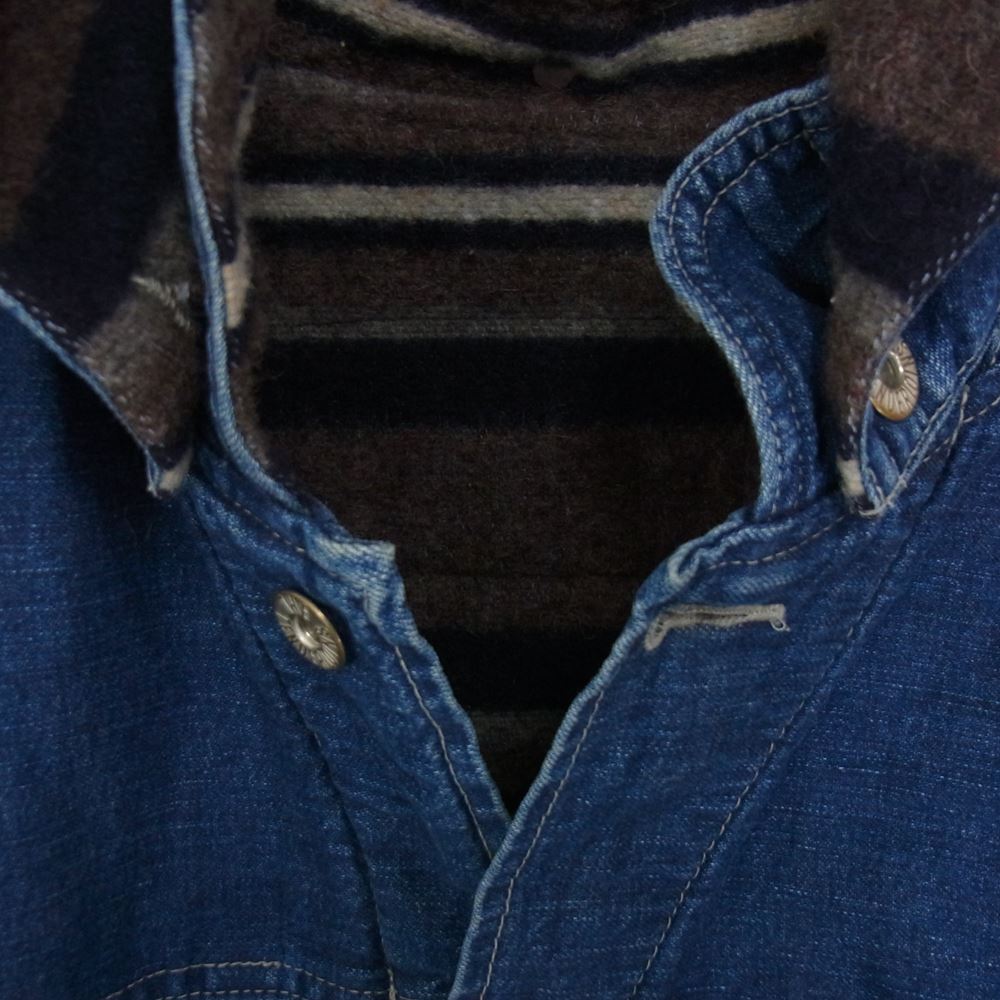 TENDERLOIN テンダーロイン 21AW DENIM BLANKET HOODED デニム ブランケット フーデッド ジャケット インディゴブルー系 S【中古】