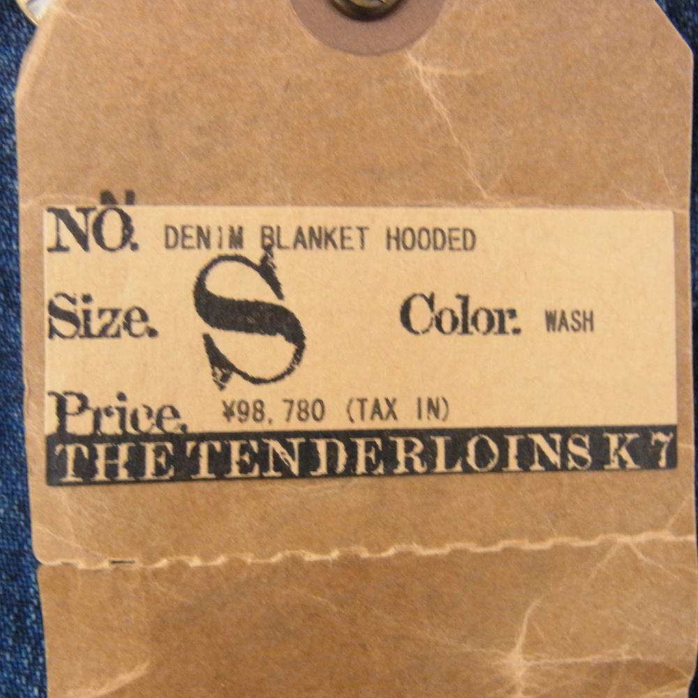 TENDERLOIN テンダーロイン 21AW DENIM BLANKET HOODED デニム ブランケット フーデッド ジャケット インディゴブルー系 S【中古】