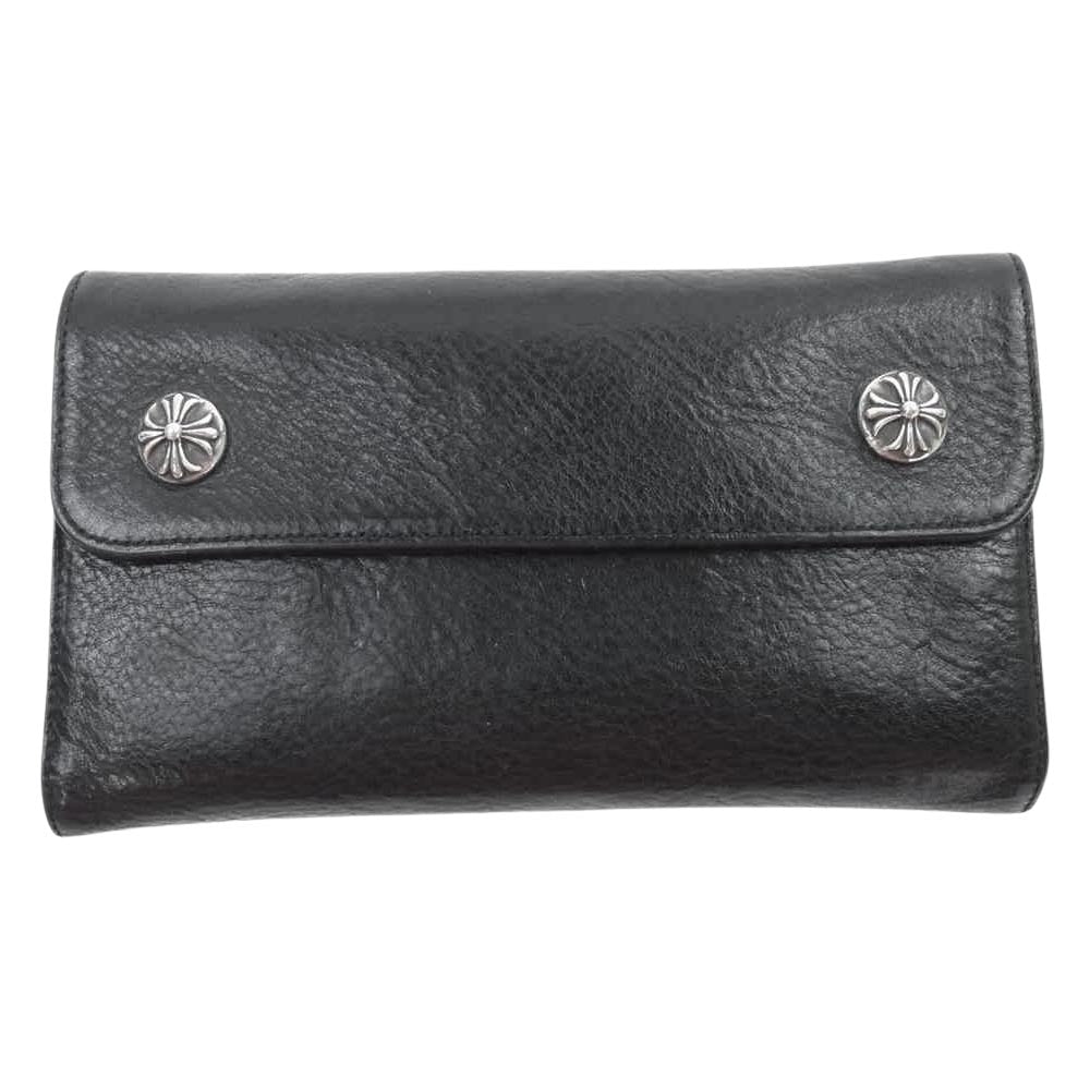 CHROME HEARTS クロムハーツ（原本無） WAVE CROSS BALL ウェーブ クロスボール ウォレット 財布 ブラック系【中古】