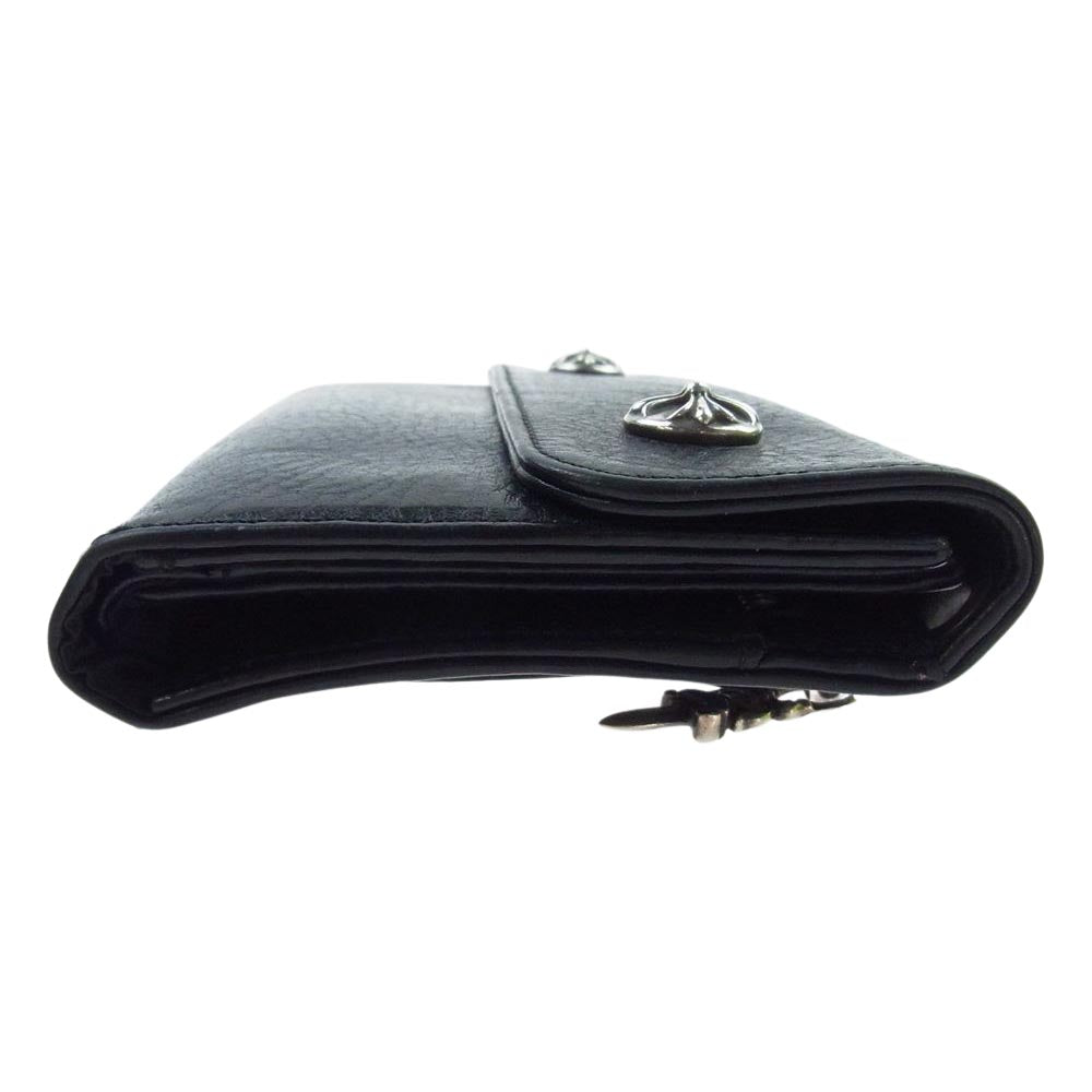 CHROME HEARTS クロムハーツ（原本無） WAVE CROSS BALL ウェーブ クロスボール ウォレット 財布 ブラック系【中古】