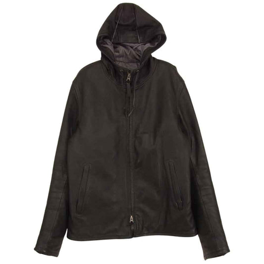KADOYA カドヤ K'S LEATHER レザー フード ジャケット ブラック系 L【中古】
