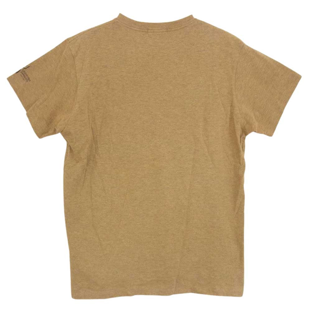 Engineered Garments エンジニアードガーメンツ Printed Cross Crew Neck T-shirt - Travel - Khaki 半袖 Tシャツ ブラウン系 S/P【中古】