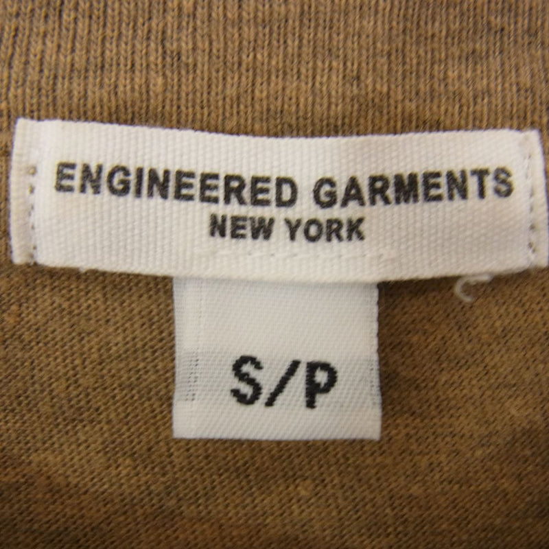 Engineered Garments エンジニアードガーメンツ Printed Cross Crew Neck T-shirt - Travel - Khaki 半袖 Tシャツ ブラウン系 S/P【中古】