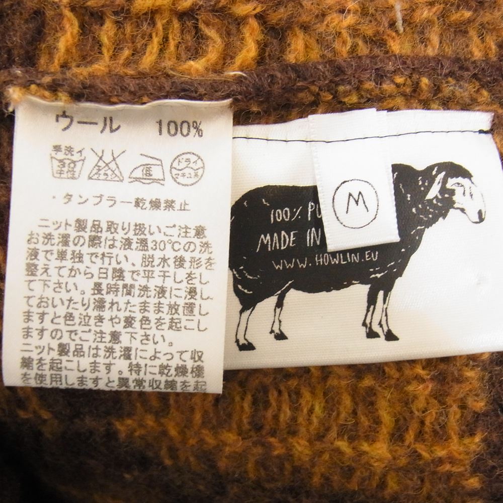 ハウリン ウール ニット カーディガン ブラウン系 M【中古】