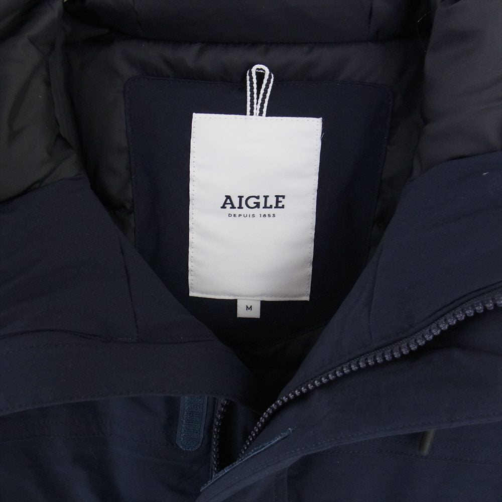 AIGLE エーグル zbh107j 透湿防水 ソルティ ダウン パーカ ジャケット ネイビー系 M【中古】