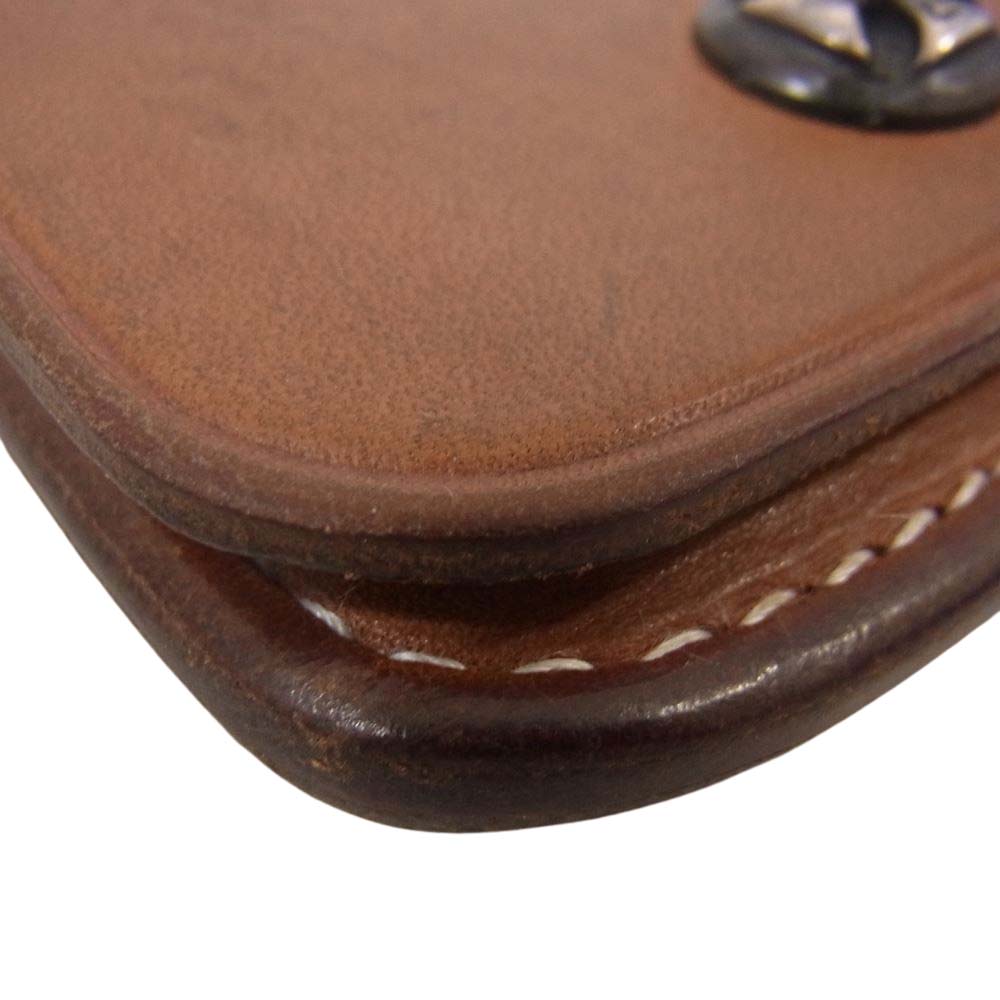 STOPLIGHT ストップライト BOOTS LEATHER アイアンクロスボタン コインケース 小銭入れ ブラウン ブラウン系【中古】