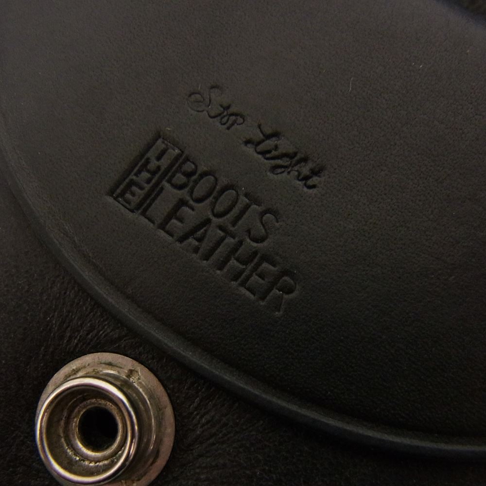 STOPLIGHT ストップライト BOOTS LEATHER アイアンクロスボタン コインケース 小銭入れ ブラック ブラック系【中古】