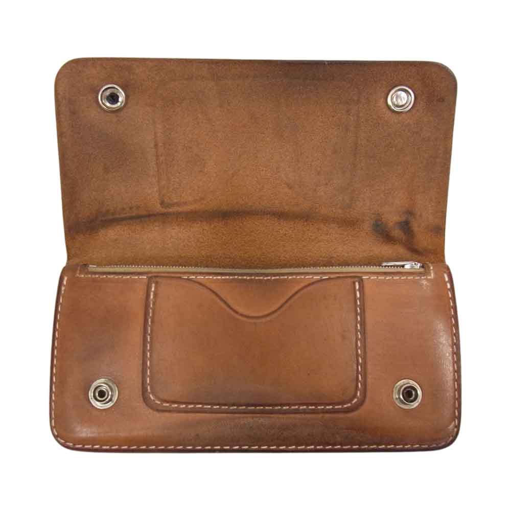 STOPLIGHT ストップライト BOOTS LEATHER アイアンクロスボタン レザー ロング ウォレット 長財布 ブラウン ブラウン系【中古】
