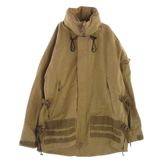 マウトリーコンテーラー × WILD THINGS ワイルドシングス tactical blouson リネン混 タクティカル ブルゾン ジャケット ライトブラウン系 46【中古】