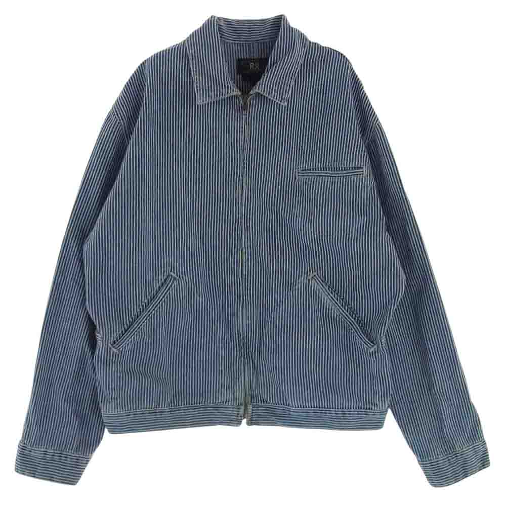 RRL ダブルアールエル ヒッコリーストライプ ワーク ジャケット ホワイト系 インディゴブルー系 S【中古】