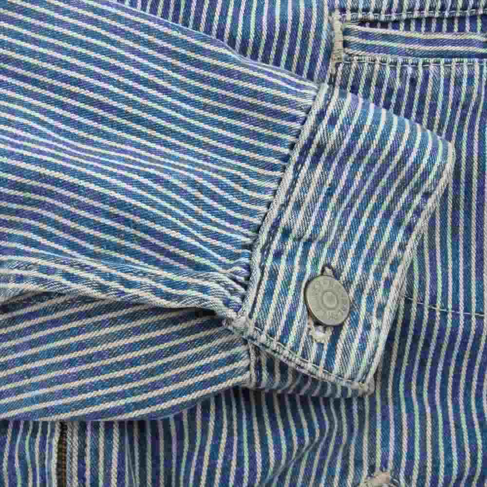 RRL ダブルアールエル ヒッコリーストライプ ワーク ジャケット ホワイト系 インディゴブルー系 S【中古】