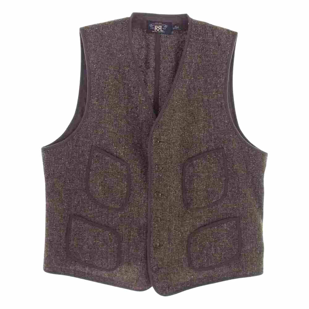 RRL ダブルアールエル TWEED VEST ツイード ベスト ブラウン系 XL【極上美品】【中古】