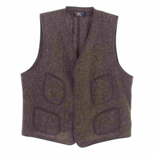 RRL ダブルアールエル TWEED VEST ツイード ベスト ブラウン系 XL【極上美品】【中古】