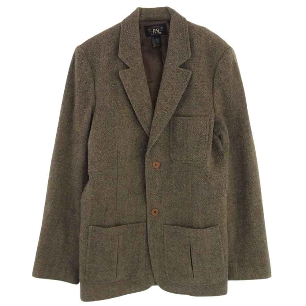 RRL ダブルアールエル TWEED JACKET ツイード ジャケット プリーツ ポケット ブラウン系 S【中古】