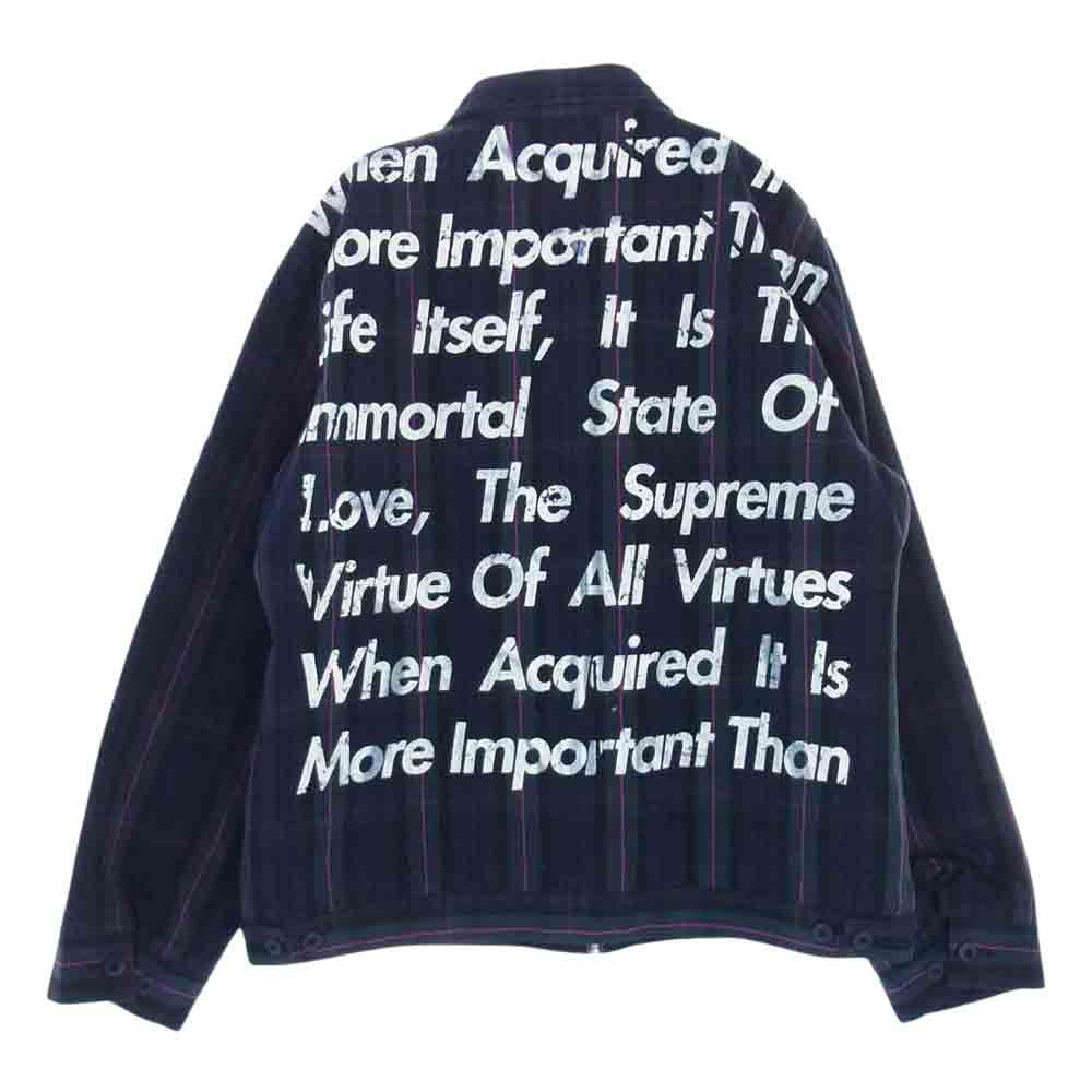 Supreme シュプリーム 21AW × JUNYA WATANABE COMME des GARCONS MAN Printed Work Jacket ジュンヤ ワタナベ ワーク ジャケット グリーン系 ネイビー系 L【極上美品】【中古】