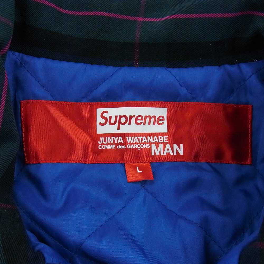 Supreme シュプリーム 21AW × JUNYA WATANABE COMME des GARCONS MAN Printed Work Jacket ジュンヤ ワタナベ ワーク ジャケット グリーン系 ネイビー系 L【極上美品】【中古】