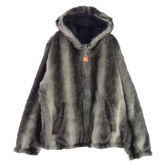 Supreme シュプリーム 20AW Faux Fur Reversible Hooded Jacket フェイクファー リバーシブル フード ジャケット ブラック系【美品】【中古】