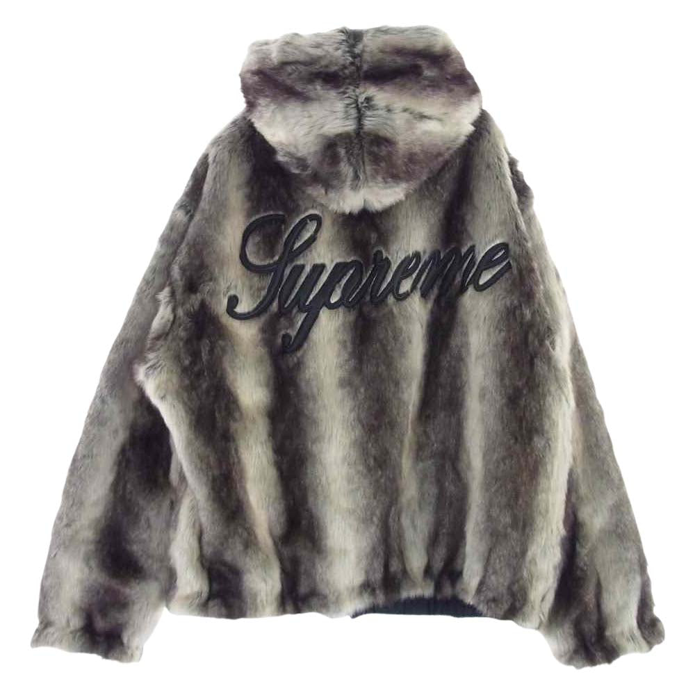 Supreme シュプリーム 20AW Faux Fur Reversible Hooded Jacket フェイクファー リバーシブル フード ジャケット ブラック系【美品】【中古】